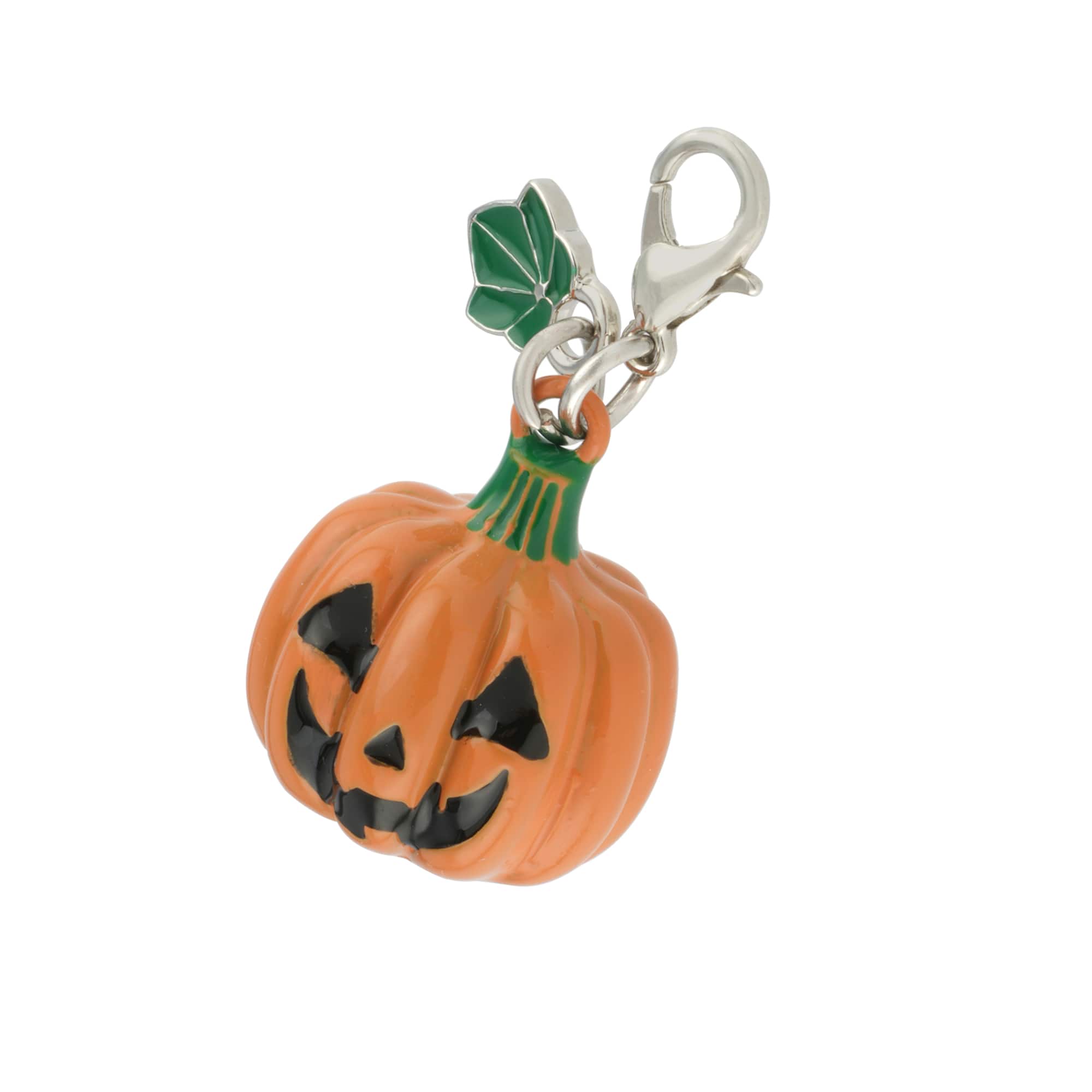 12 Pack: Orange Jack-o'-Lantern Charm by Bead Landing™